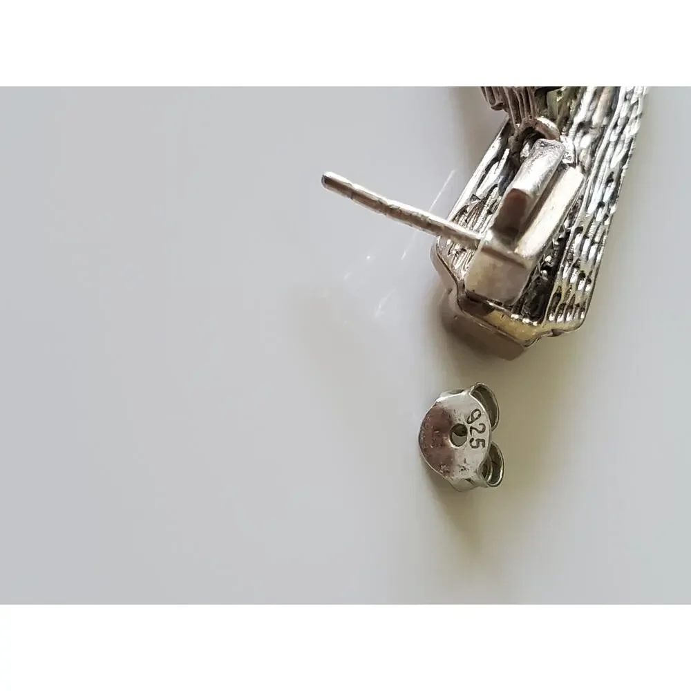 Vintage Sterling Silver Long Drop Earrings